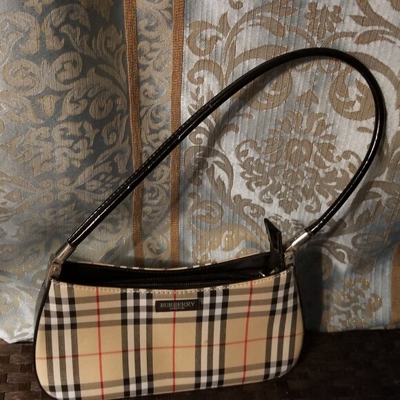 None Handbags - Tan Checker Pattern Purse